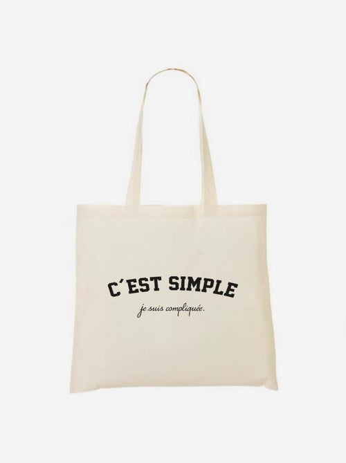 Totebag JE SUIS COMPLIQUEE - Kiabi