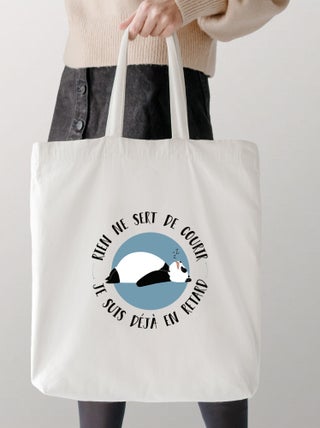 Totebag JE SUIS DEJA EN RETARD