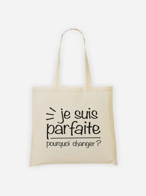 Totebag JE SUIS PARFAITE - Kiabi