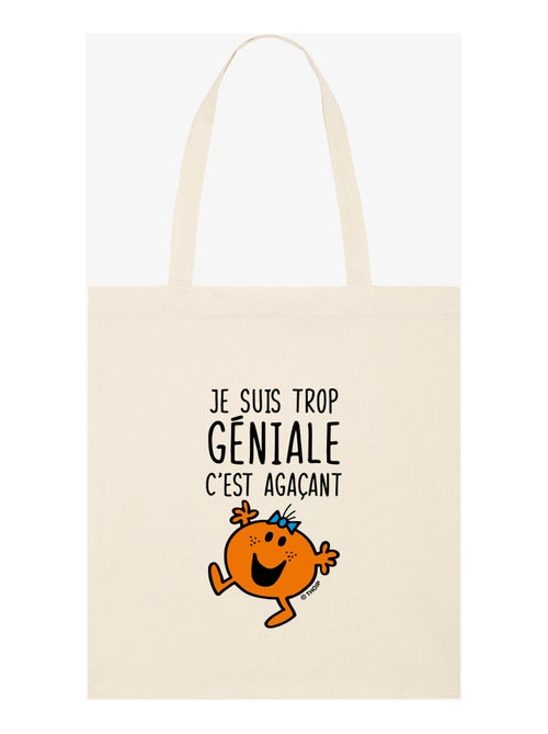 Totebag JE SUIS TROP GÉNIALE C'EST AGAÇANT - Kiabi