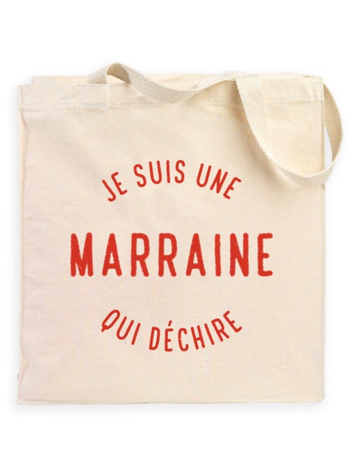 Totebag JE SUIS UNE MARRAINE QUI DÉCHIRE 2 MPT - Kiabi