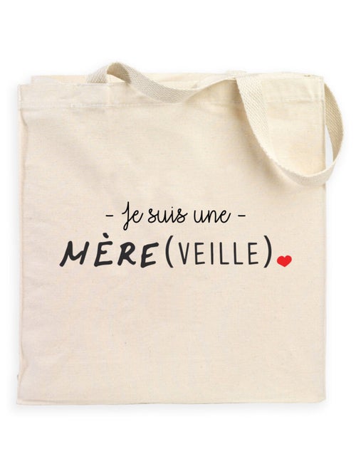 Totebag JE SUIS UNE MERE VEILLE - Kiabi