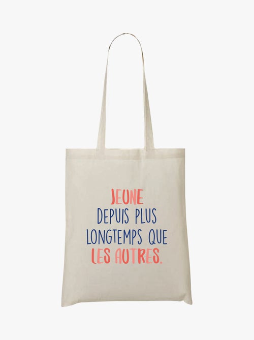 Totebag JEUNE DEPUIS PLUS LONGTEMPS ROSE - Kiabi Totebag JEUNE DEPUIS PLUS LONGTEMPS ROSE - Kiabi