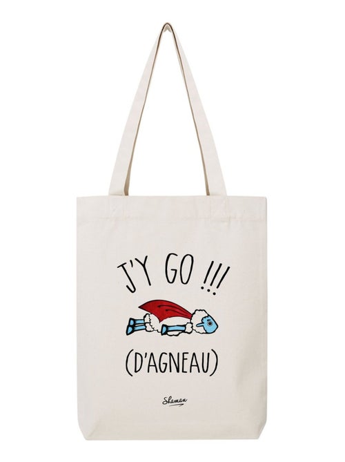 Totebag J'Y GO D'AGNEAU - Kiabi