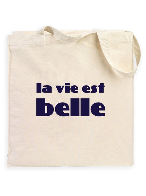 Totebag LA VIE EST BELLE CŒUR - Kiabi