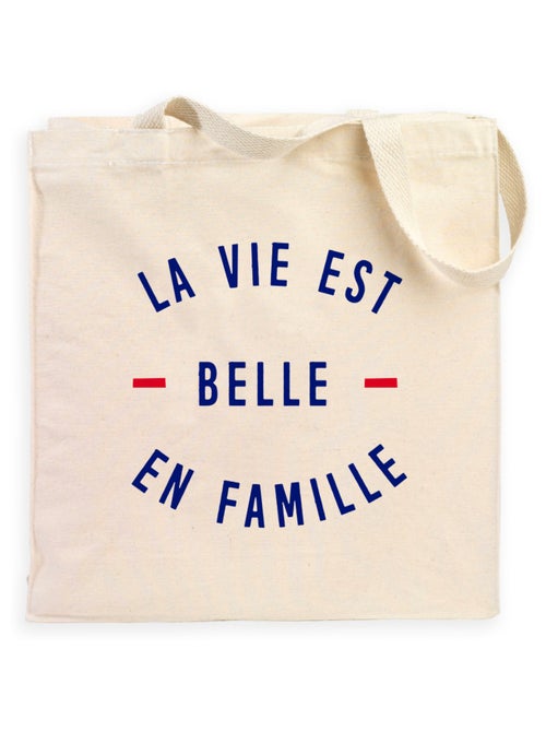 Totebag LA VIE EST BELLE EN FAMILLE - Kiabi