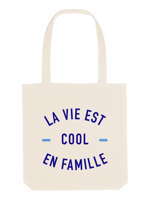 Totebag LA VIE EST COOL EN FAMILLE - Kiabi