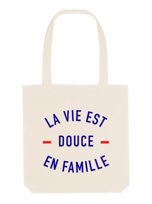 Totebag LA VIE EST DOUCE EN FAMILLE - Kiabi