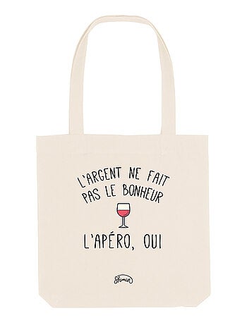 Totebag L'ARGENT NE FAIT PAS LE BONHEUR, L'APÉRO OUI