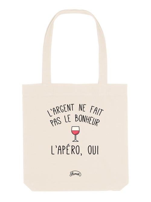 Totebag L'ARGENT NE FAIT PAS LE BONHEUR, L'APÉRO OUI - Kiabi