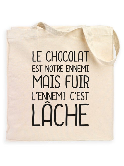 Totebag LE CHOCOLAT EST NOTRE ENNEMI 2 - Kiabi