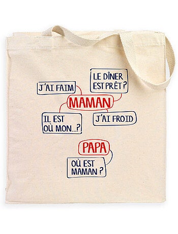 Totebag MAMAN J'AI FAIM, LE DINER EST PRÊT? IL EST OÙ MON?...