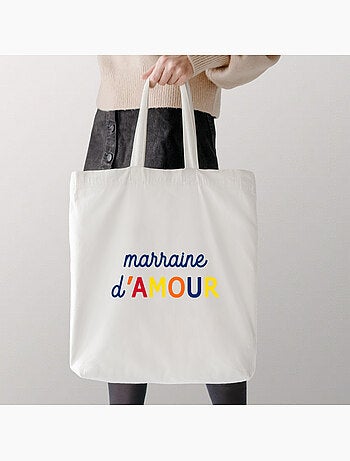 Totebag MARRAINE D'AMOUR COLORÉE WAF