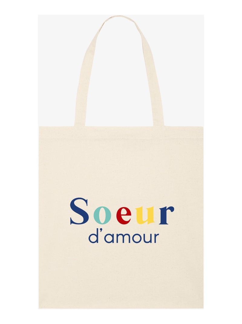 Totebag SŒUR D'AMOUR Beige - Kiabi