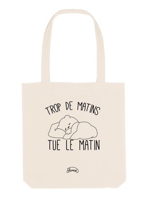 Totebag TROP DE MATINS TUE LE MATIN - Kiabi