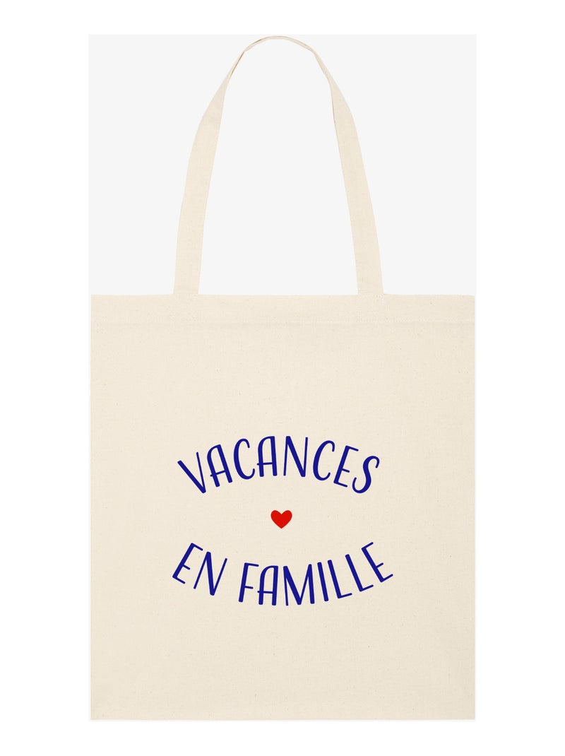 Totebag VACANCES EN FAMILLE Beige - Kiabi