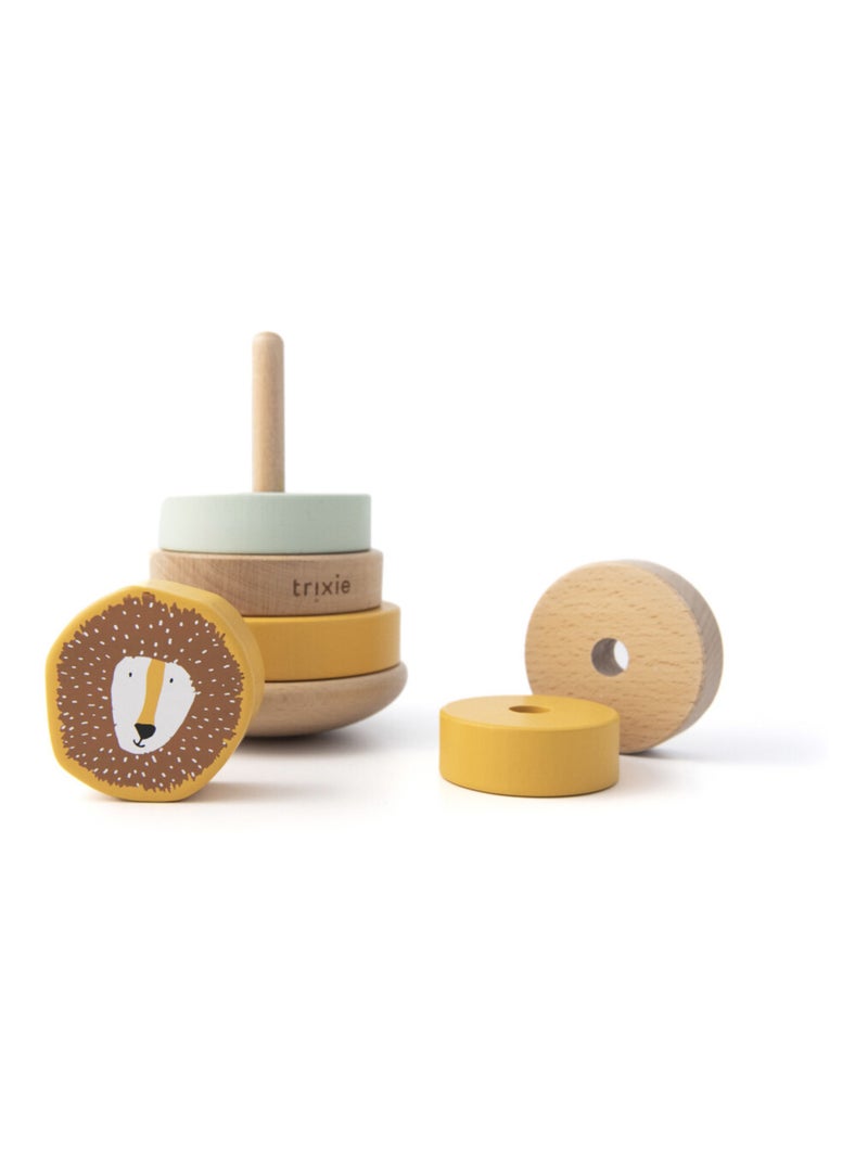 Tour à empiler en bois Mr Lion effet bois FSC® Jaune - Kiabi