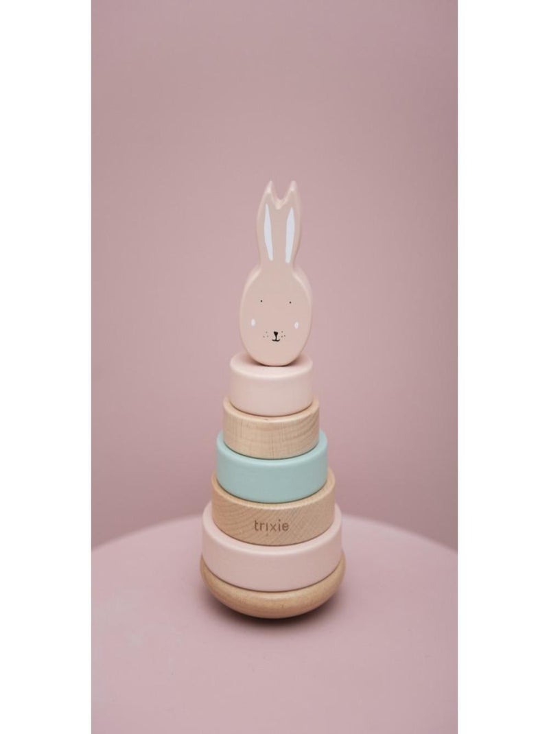 Tour à empiler en bois Mrs Rabbit effet bois FSC® Rose - Kiabi