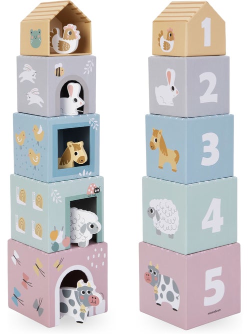 Tour d empilage emboitable bois animaux ferme jouet apprentissage mamabrum - Kiabi Tour d empilage emboitable bois animaux ferme jouet apprentissage mamabrum - Kiabi