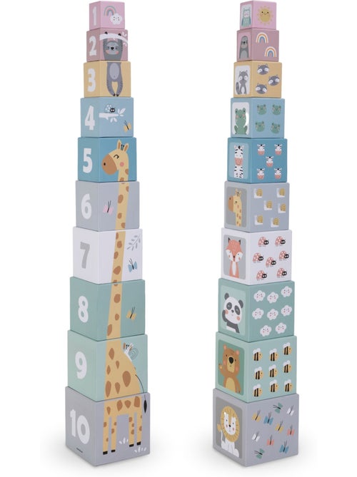 Tour d empilage gigogne 10 cubes animaux chiffres jouet apprentissage mamabrum - Kiabi Tour d empilage gigogne 10 cubes animaux chiffres jouet apprentissage mamabrum - Kiabi