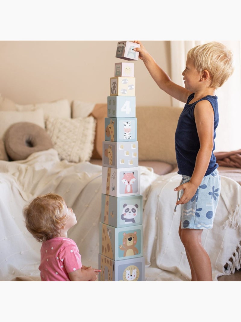 Tour d empilage gigogne 10 cubes animaux chiffres jouet apprentissage mamabrum N/A - Kiabi
