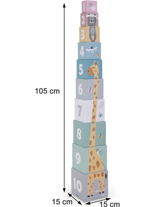 Tour d empilage gigogne 10 cubes animaux chiffres jouet apprentissage mamabrum - Kiabi Tour d empilage gigogne 10 cubes animaux chiffres jouet apprentissage mamabrum - Kiabi