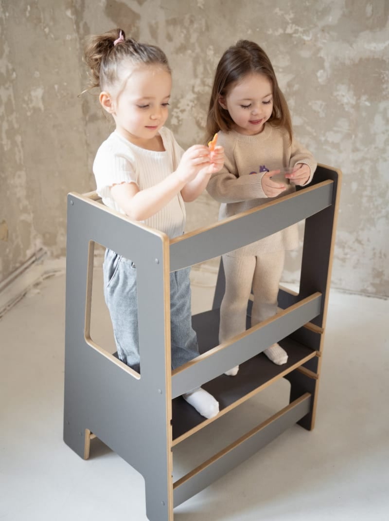 Tour d'apprentissage Double Montessori Gris foncé - Kiabi