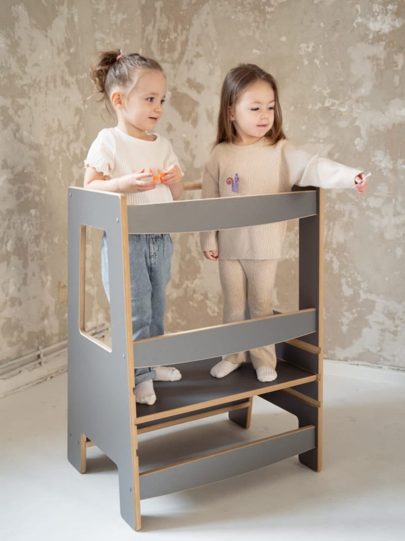 Tour d'apprentissage Double Montessori Gris foncé - Kiabi