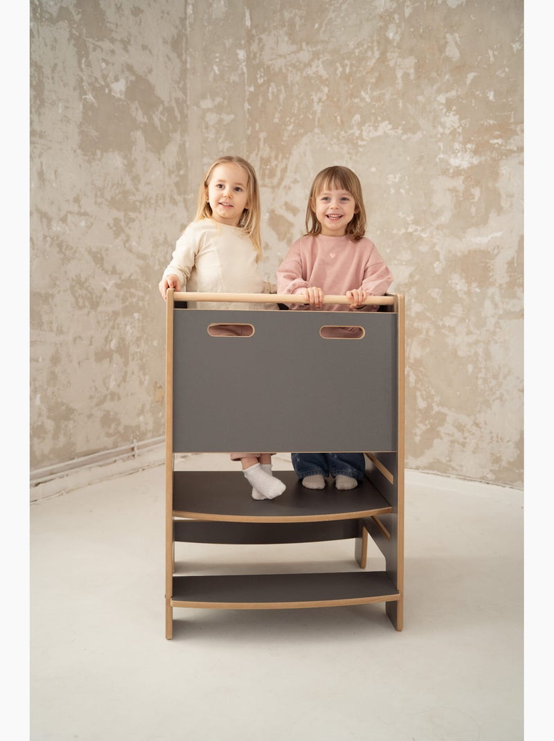 Tour d'apprentissage double safe montessori Gris foncé - Kiabi