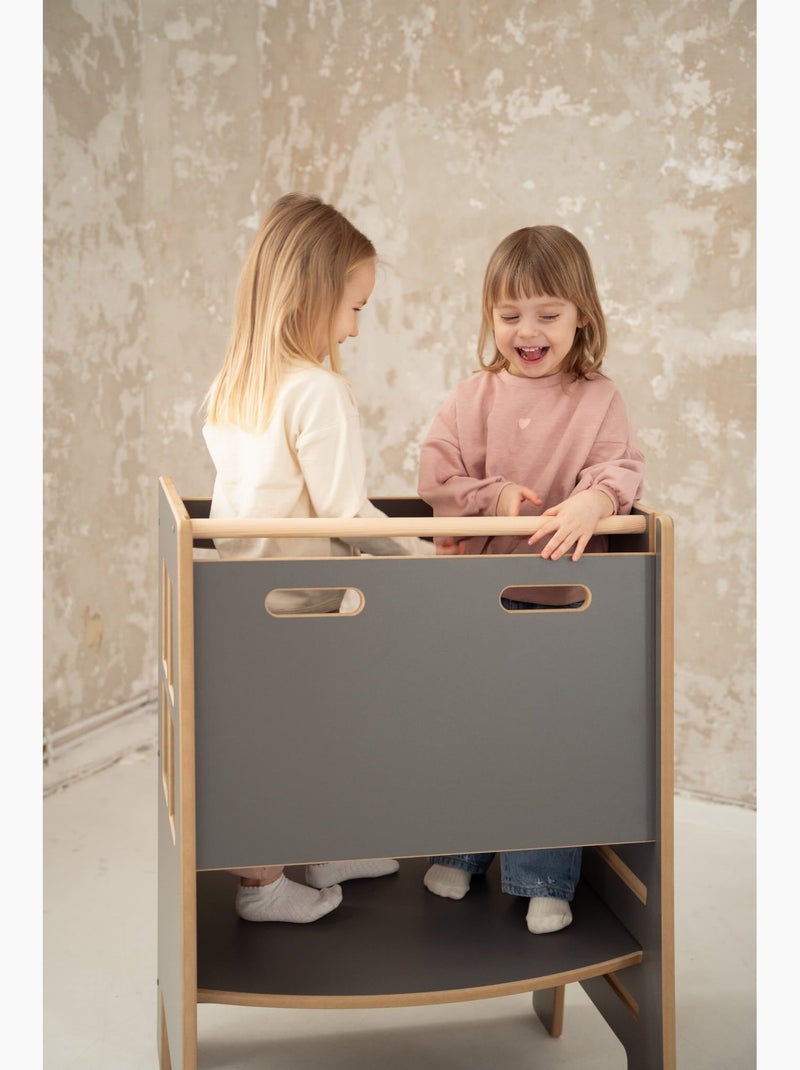 Tour d'apprentissage double safe montessori Gris foncé - Kiabi