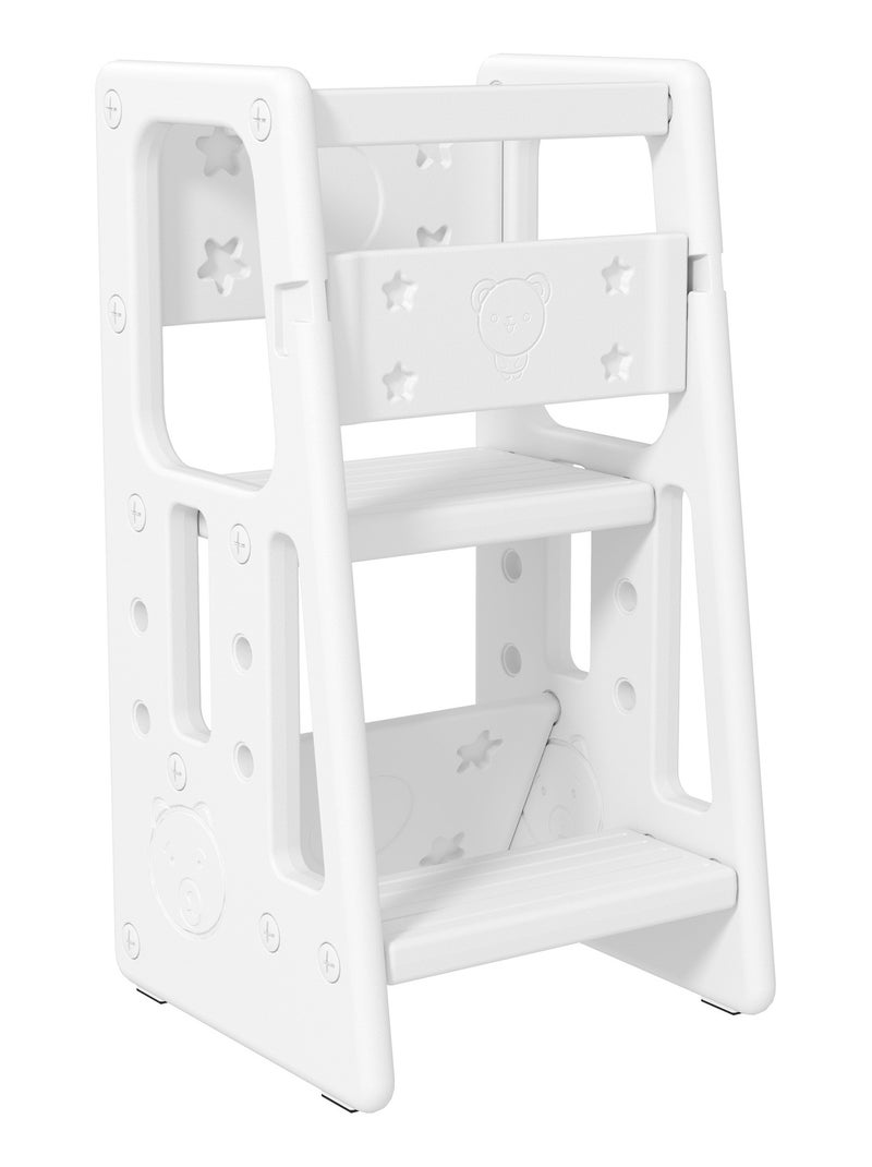 Tour d'apprentissage hauteur réglable HDPE 47 x 47 x 90 cm Blanc Blanc - Kiabi