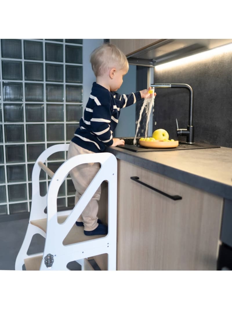 Tour d'apprentissage Montessori 2-en-1 SecureStep Blanc - Kiabi