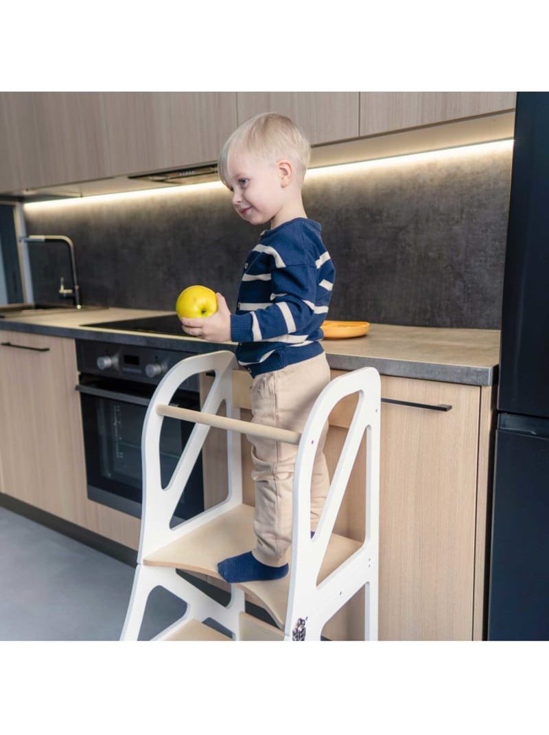 Tour d'apprentissage Montessori 2-en-1 SecureStep Blanc - Kiabi