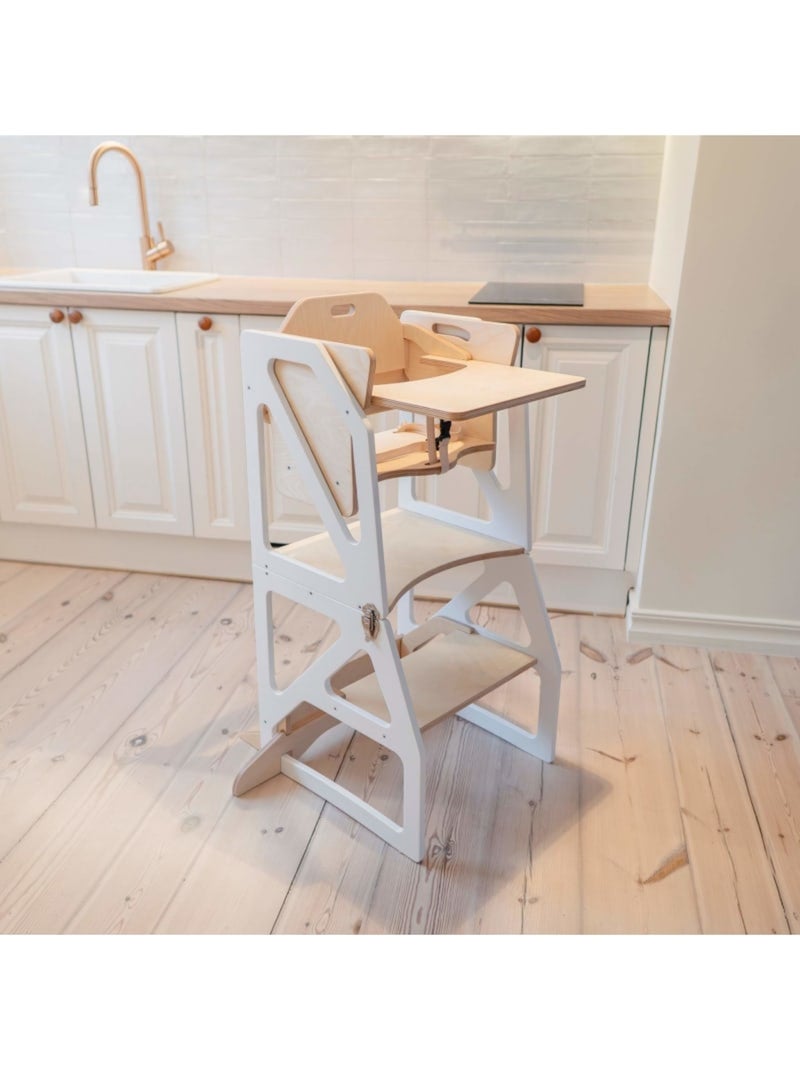 Tour d'apprentissage Montessori 2-en-1 SecureStep Blanc - Kiabi