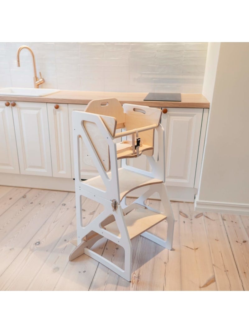 Tour d'apprentissage Montessori 2-en-1 SecureStep Blanc - Kiabi