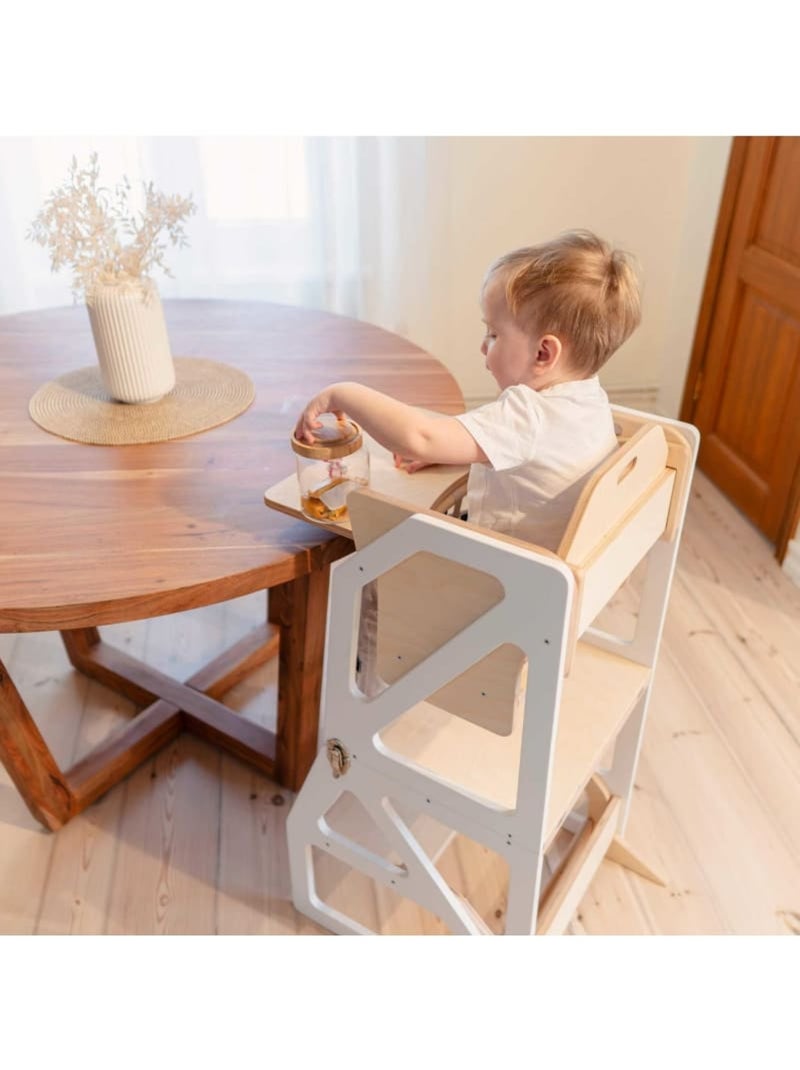 Tour d'apprentissage Montessori 2-en-1 SecureStep Blanc - Kiabi