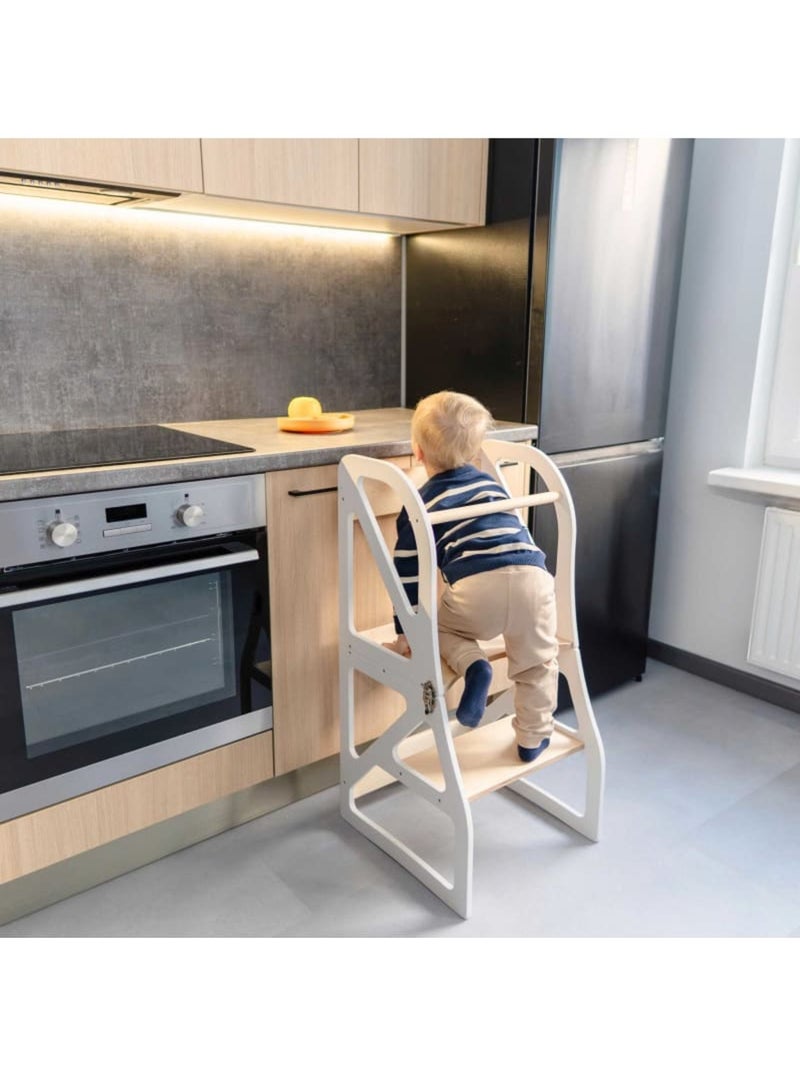Tour d'apprentissage Montessori 2-en-1 SecureStep Bois naturel - Kiabi