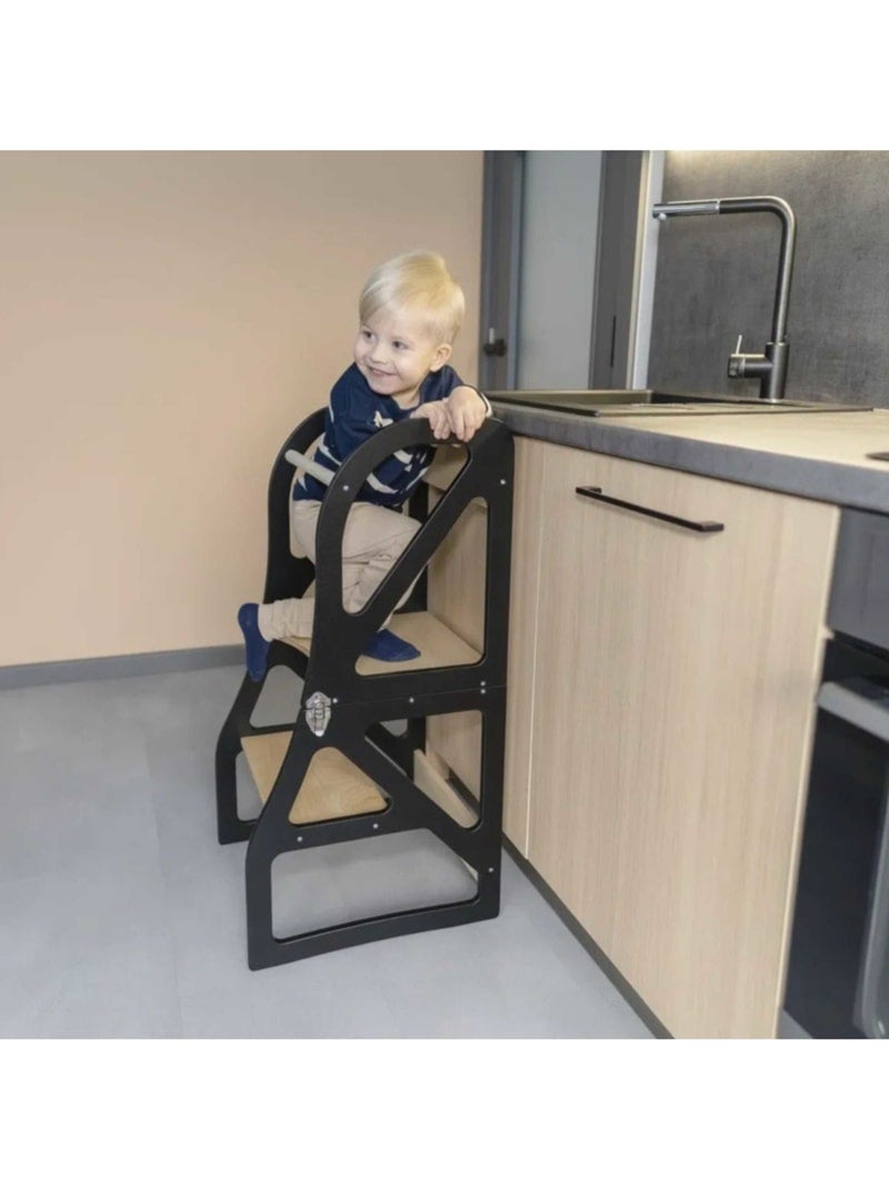 Tour d'apprentissage Montessori 2-en-1 SecureStep Noir - Kiabi