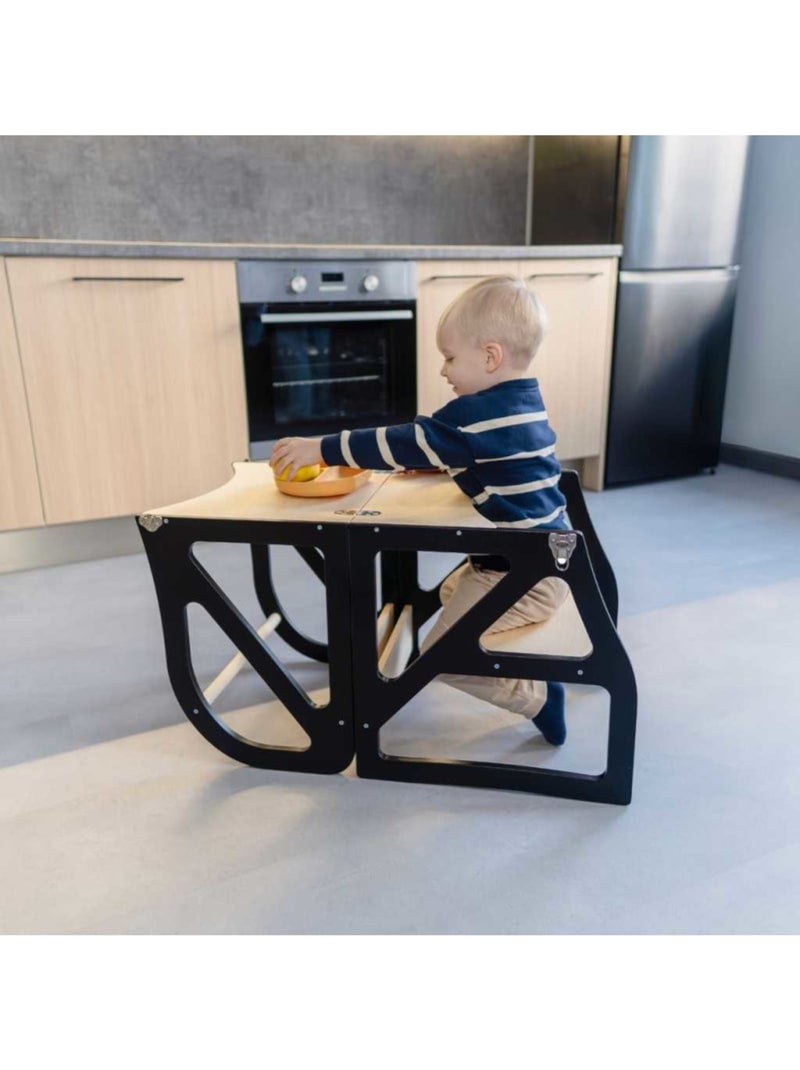 Tour d'apprentissage Montessori 2-en-1 SecureStep Noir - Kiabi