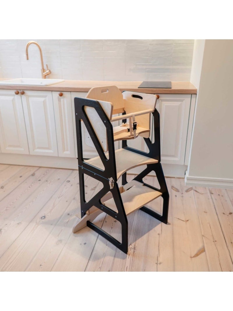 Tour d'apprentissage Montessori 2-en-1 SecureStep Noir - Kiabi