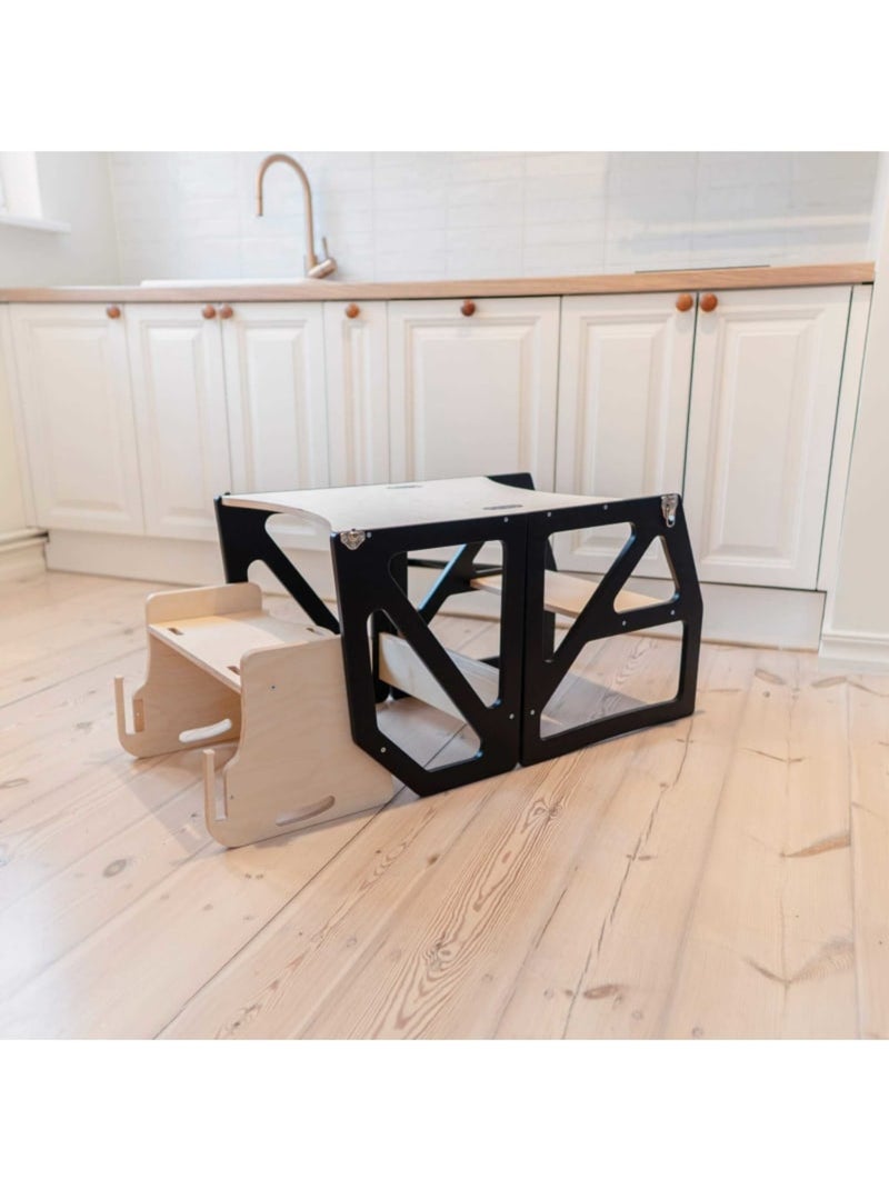Tour d'apprentissage Montessori 2-en-1 SecureStep Noir - Kiabi