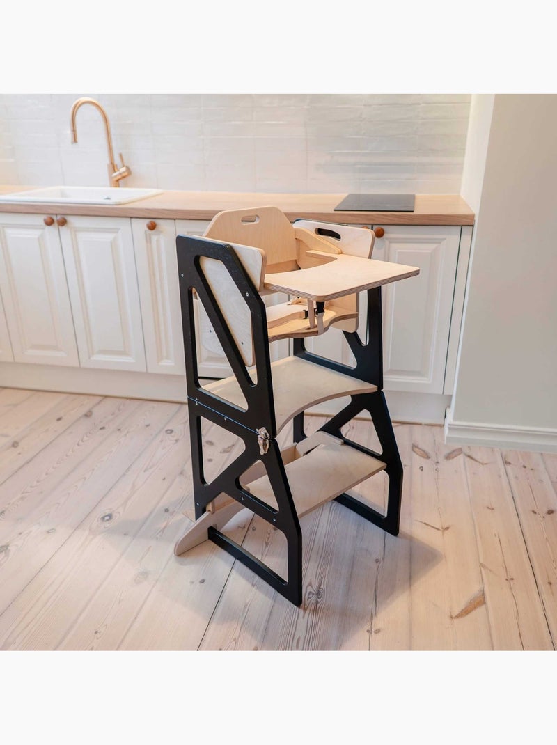 Tour d'apprentissage Montessori 4-en-1 ModuStep Noir - Kiabi