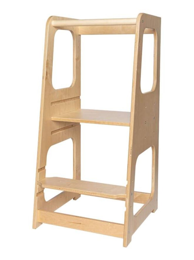 Tour d'apprentissage premium Montessori Bois naturel - Kiabi