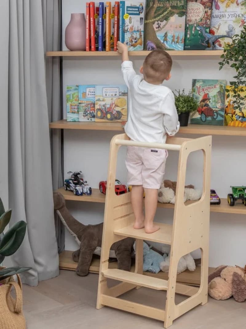 Tour d'apprentissage premium Montessori Bois naturel - Kiabi