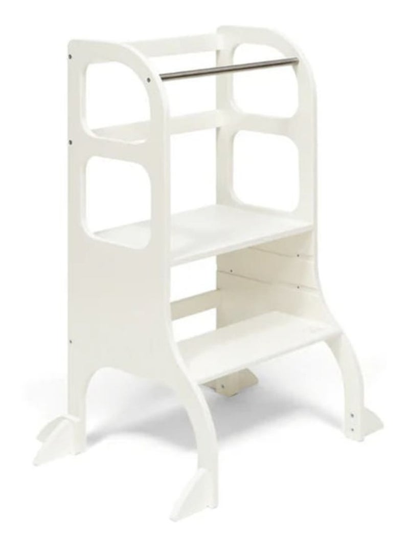 Tour d’apprentissage STEP UP Montessori à hauteur réglable avec stabilisateur Blanc - Kiabi