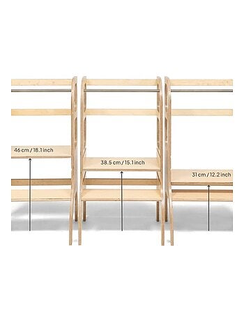 Tour d’apprentissage STEP UP Montessori à hauteur réglable avec stabilisateur