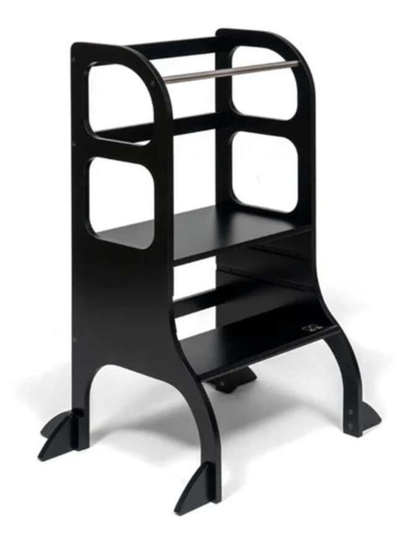 Tour d’apprentissage STEP UP Montessori à hauteur réglable avec stabilisateur Noir - Kiabi