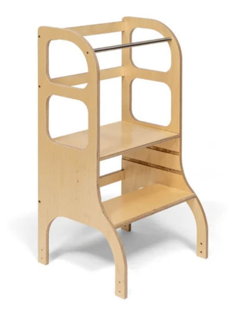 Tour d’apprentissage STEP UP Montessori à hauteur réglable Bois naturel - Kiabi