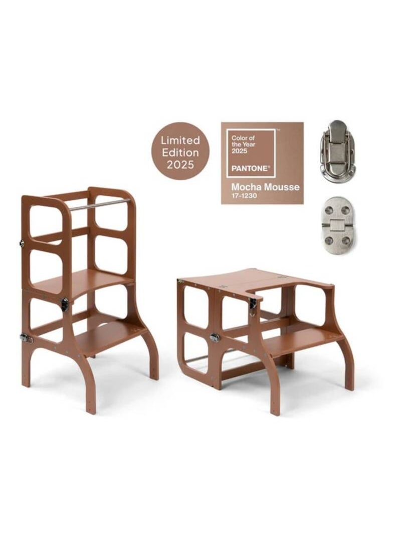 Tour d’apprentissage STEP’n’SIT 2-en-1 (tour + table) charnières Argent Moka - Kiabi