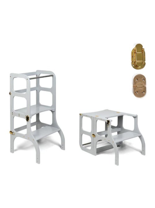 Tour d’apprentissage STEP’n’SIT 2-en-1 (tour + table) charnières Or - Kiabi